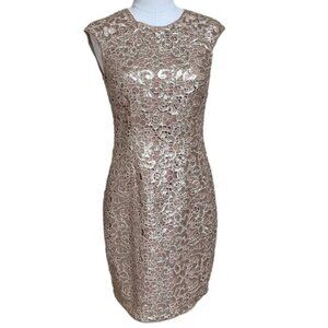 BHLDN Aidan Mattox Sequin Cocktail Dress in Gold Metallic Size 4 NWOT